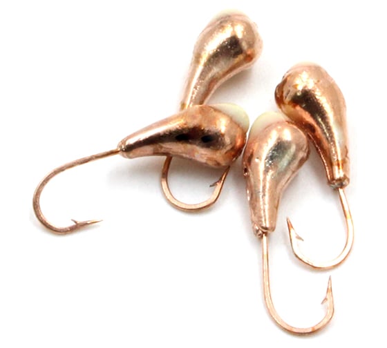 Мормышка Yaman уралка с отверстием, цвет COPPER PLATED, с фосф. пяткой, d 4, вес 0.5 г, 5 шт Я-МР0178 1