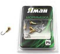 Мормышка Yaman уралка с отверстием, цвет GOLD PLATED, с фосф. пяткой, d 3, вес 0.3 г, 5 шт Я-МР0175