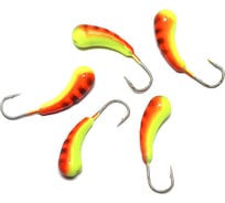 Мормышка вольфрамовая Yaman Уралка с отверстием, р.4, вес 1.01, цвет желтый-красный, 5 шт  Я-МР2288