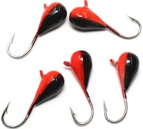 Мормышка вольфрамовая Yaman Капля с ушком, р.4, вес 1.00, цвет черный/красный, 5 шт Я-МР2267