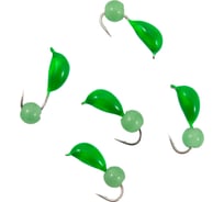 Мормышка безнасадочная Yaman Банан зеленый, d-3.5 мм, вес 0.7 г, кошачий глаз зеленый, 5 шт Я-МР2595