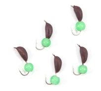 Мормышка безнасадочная Yaman Банан матовый шоколад, d-3 мм, вес 0.5 г, кошачий глаз зеленый, 5 шт Я-МР2656