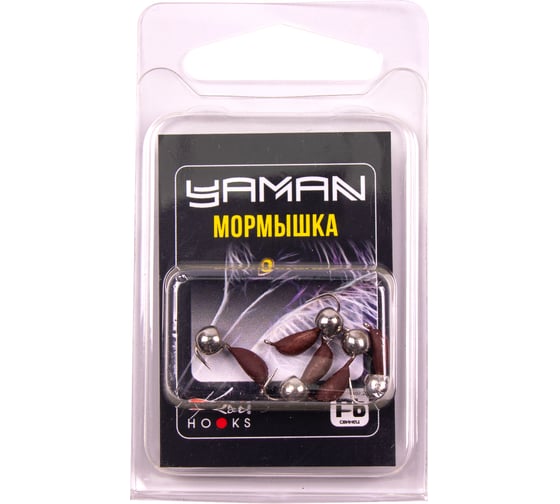 Мормышка безнасадочная Yaman Банан матовый шоколад, d-3 мм, вес 0.5 г, шарик никелированный, 5 шт Я-МР2657 1