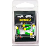 Мормышка безнасадочная Yaman Гвоздекубик зелёный, d-3 мм, вес 0.85 г, ядреный кубик желтый, 5 шт Я-МР2678