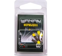 Мормышка безнасадочная Yaman Гвоздекубик матовый шоколад, d-2.5 мм, вес 0.6 г, ядр.кубик желтый, 5 шт Я-МР2710