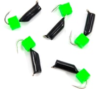 Мормышка безнасадочная Yaman Гвоздекубик черный, d-2.5 мм, вес 0.6 г, ядреный кубик зеленый, 5 шт Я-МР2673