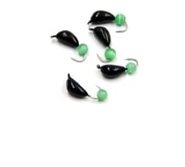 Мормышка безнасадочная Yaman Банан черный, d-4 мм, вес 1 г, кошачий глаз зеленый, 5 шт Я-МР1821