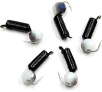 Мормышка безнасадочная Yaman Гвоздешарик черный, d-2.5 мм, вес 0.6 г, кристалл белый, 5 шт Я-МР1748