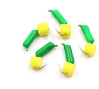 Мормышка безнасадочная Yaman Гвоздекубик зеленый, d-3 мм, вес 0.85 г, сырный кубик, 5 шт Я-МР1778