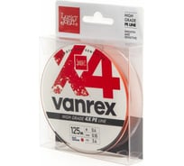 Плетеная леска LUCKY JOHN Vanrex х4 BRAID Fluo Orange 125/010 LJ4113-010