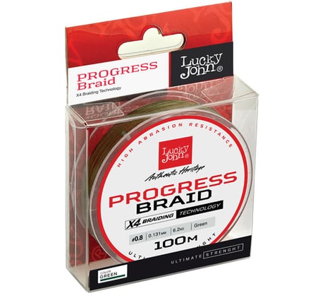 Плетеная леска LUCKY JOHN Progress BRAID Green 100/013 LJ4106-013