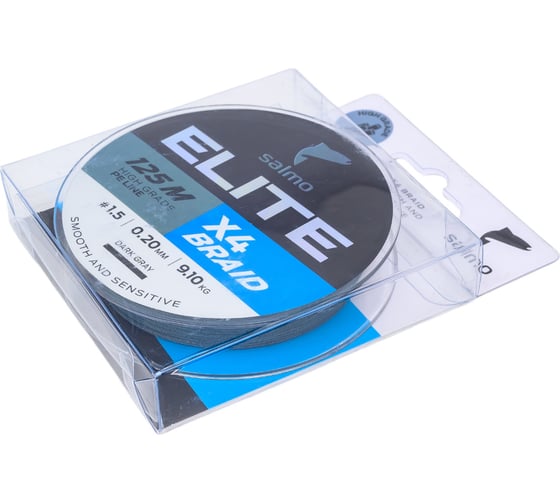 Плетеная леска SALMO Elite х4 BRAID Dark Gray 125/020 4950-020