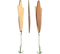 Вертикальная зимняя блесна LUCKY JOHN WING с цепочкой и тройником, 64мм/10.0г, GC блистер 102-4-GC