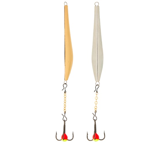 Вертикальная зимняя блесна с цепочкой и тройником LUCKY JOHN DOUBLE BLADE, 55мм, расцветка SG, блистер LJDD55-SG