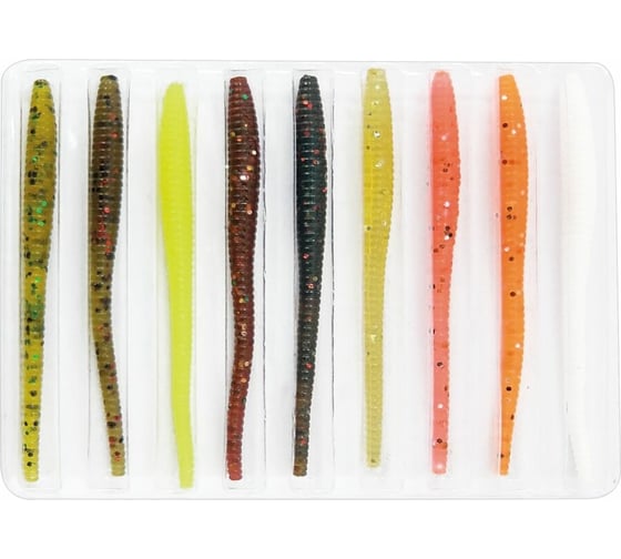 Съедобные искусственные слаги LUCKY JOHN LJ Pro Series WIGGLER WORM 2.3in  05.84 /MIX1 9шт. 140153-MIX1 1