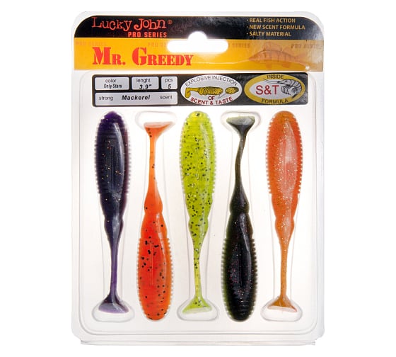 Съедобные искусственные виброхвосты LUCKY JOHN LJ Pro Series MISTER GREEDY 3.9in 09.90 140116-MIX1