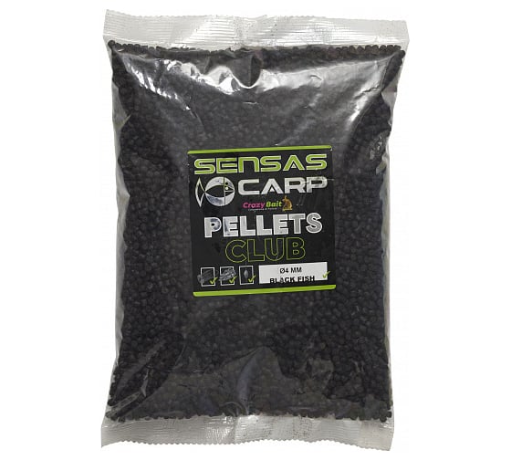 Пеллетс Sensas Club BLACK FISH 4мм, 1кг SE-62874