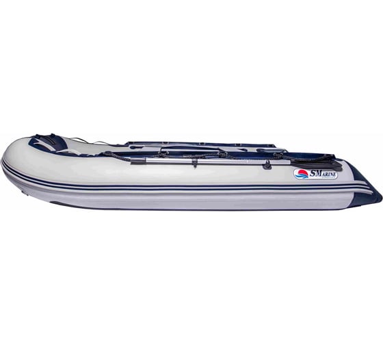 Надувная лодка SMarine ПВХ SDP MAX серо-синяя 365, моторно-гребная SDP-Max-365-grey-blue