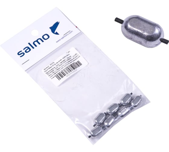 Груза на силиконовкой трубке SALMO OVAL 05.0г, 7шт SOVS-0050 1