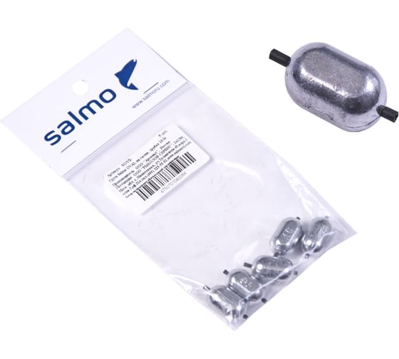 Груза на силиконовкой трубке SALMO OVAL 20.0г, 5шт SOVS-0200 1