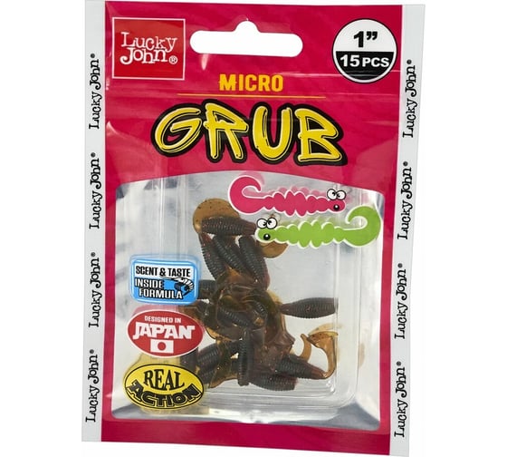 Съедобные искусственные твистеры LUCKY JOHN LJ Pro Series MICRO GRUB 1,0in, цвет 085, 15шт. 140159-085
