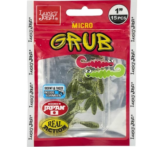 Съедобные искусственные твистеры LUCKY JOHN LJ Pro Series MICRO GRUB 1,0in, цвет PA01, 15шт. 140159-PA01