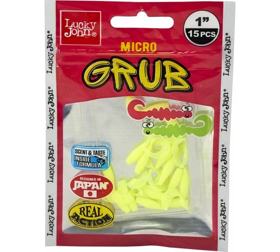 Съедобные искусственные твистеры LUCKY JOHN LJ Pro Series MICRO GRUB 1,0in, цвет S88, 15шт. 140159-S88