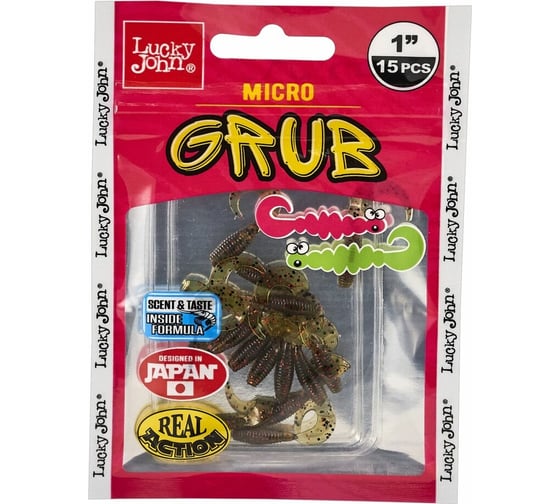 Съедобные искусственные твистеры LUCKY JOHN LJ Pro Series MICRO GRUB 1,0in, цвет PA03, 15шт. 140159-PA03
