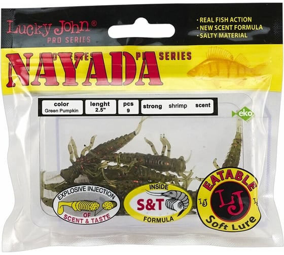 Съедобные искусственные твистеры LUCKY JOHN LJ Pro Series NAYADA 2.0in, цвет PA03, 9шт. 140154-PA03
