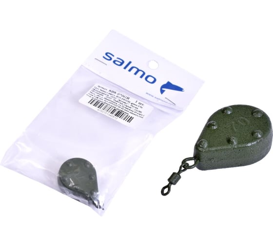 Грузило с вертлюгом SALMO BUN SWIVEL green, 070г SBS-070GR 1