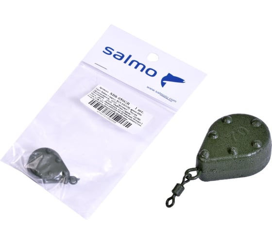 Грузило с вертлюгом SALMO BUN SWIVEL green, 050г SBS-050GR