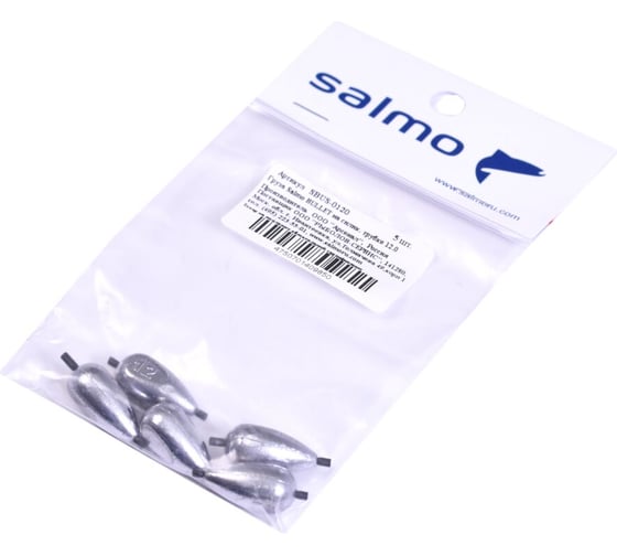 Груза на силиконовой трубке SALMO BULLET 12.0г, 5шт SBUS-0120