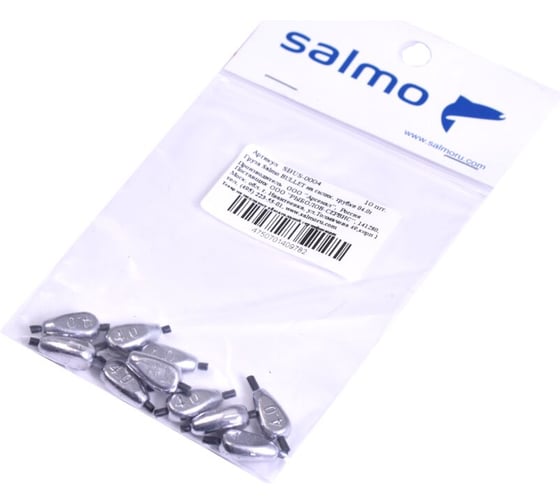 Груза на силиконовой трубке SALMO BULLET 04.0г, 10шт SBUS-0004 1