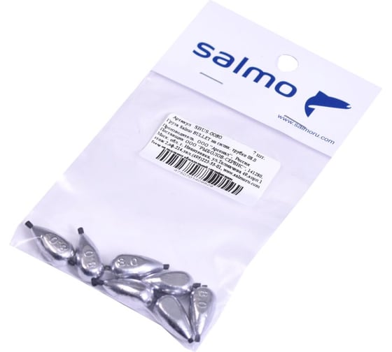Груза на силиконовой трубке SALMO BULLET 08.0г, 7шт SBUS-0080 1