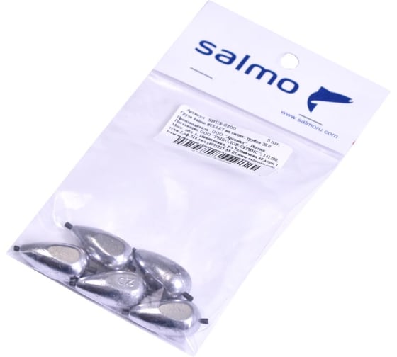 Груза на силиконовой трубке SALMO BULLET 20.0г, 5шт SBUS-0200 1