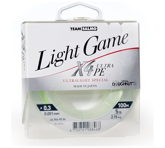 Плетёная леска SALMO Team LIGHT GAME Fine Green X4 100/005 5014-005