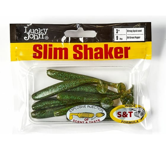 Съедобные искусственные виброхвосты LUCKY JOHN LJ Pro Series SLIM SHAKER 3in, цвет S67, 9шт. 140182-S67