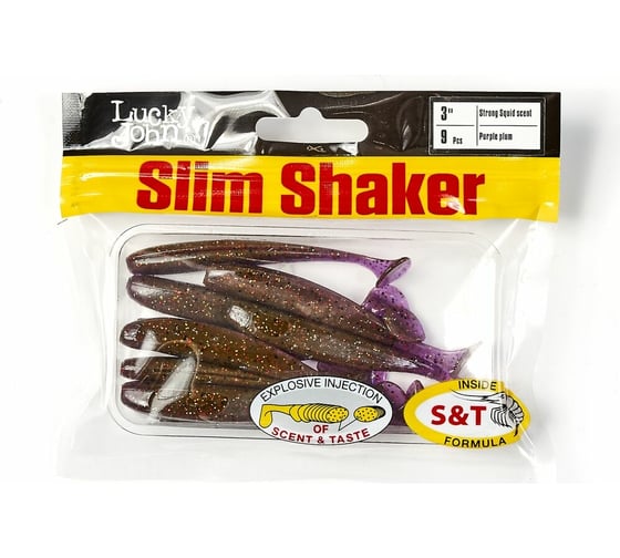 Съедобные искусственные виброхвосты LUCKY JOHN LJ Pro Series SLIM SHAKER 3in, цвет  S13, 9шт. 140182-S13