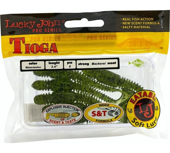 Съедобные искусственные виброхвосты LUCKY JOHN LJ Pro Series TIOGA 3.4in, цвет PA01, 6шт. 140127-PA01