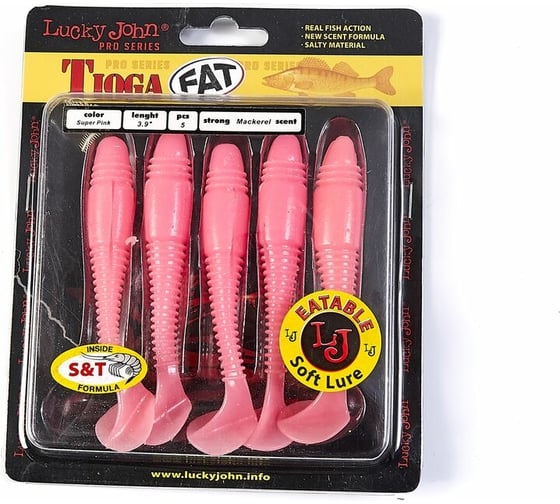 Съедобные искусственные виброхвосты LUCKY JOHN LJ Pro Series TIOGA FAT 3.9in, цвет F05, 5шт. 140146-F05