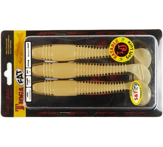 Съедобные искусственные виброхвосты LUCKY JOHN LJ Pro Series TIOGA FAT 5.8in, цвет 033, 3шт. 140148-033