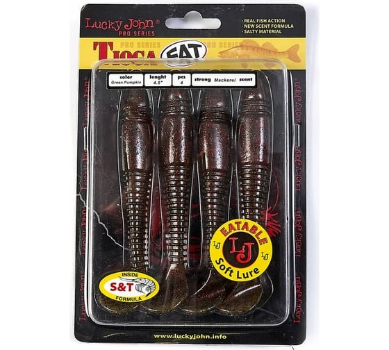 Съедобные искусственные виброхвосты LUCKY JOHN LJ Pro Series TIOGA FAT 4.5in, цвет PA03, 4шт. 140147-PA03