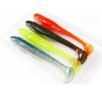 Съедобные искусственные виброхвосты LUCKY JOHN LJ Pro Series TIOGA FAT 4.5in, цвет MIX1, 4шт. 140147-MIX1