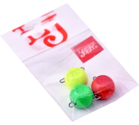 Разборные груз-головки LUCKY JOHN BALL RGY MIX1 25.0г, 3шт LJBRMIX1-025 1