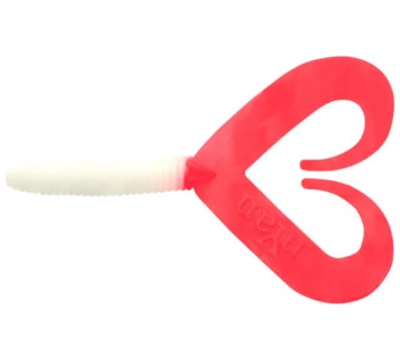 Твистер Yaman PRO Loop-Two, р.2 inch, цвет #05 - White with red tail, упаковка 10 шт YP-LT2-05 1