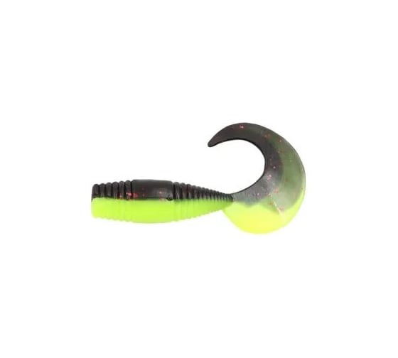 Твистер Yaman PRO Spry Tail, р.1,5 inch, цвет #32 - Black Red Flake/Chartreuse, упаковка 10 шт. YP-ST15-32