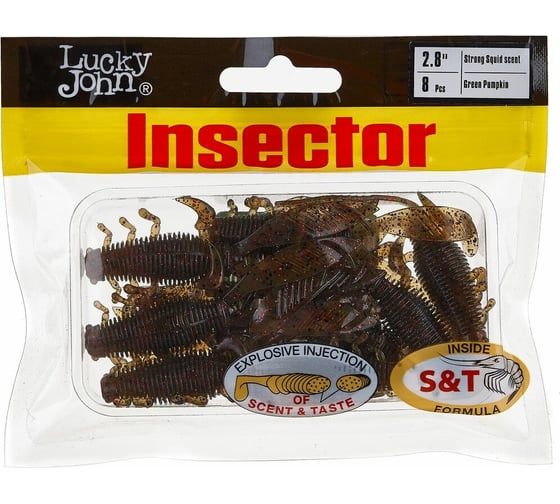 Съедобные искусственные виброхвосты LUCKY JOHN LJ Pro Series INSECTOR 2,8in, цвет PA03, 8шт. 140184-PA03