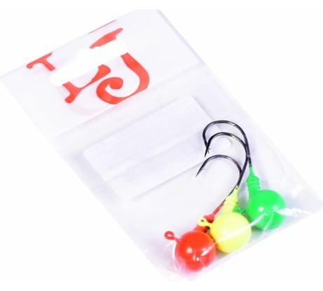 Джиг-головки LUCKY JOHN BALL MIX1 18.0г, RGY, кр.BN 003/0, 3шт LJBLJ-018MIX1