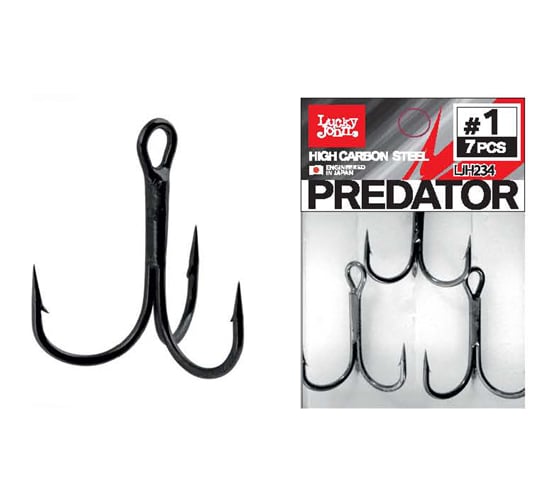 Крючки-тройники LUCKY JOHN PREDATOR серия LJH234, размер 001, 7 шт, LJH234-001 1