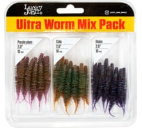 Слаги съедобные искусственные Lucky John LJ Pro Series ULTRAWORM 2,0in, (05.00)/MIX1, 30шт. 140193-MIX1